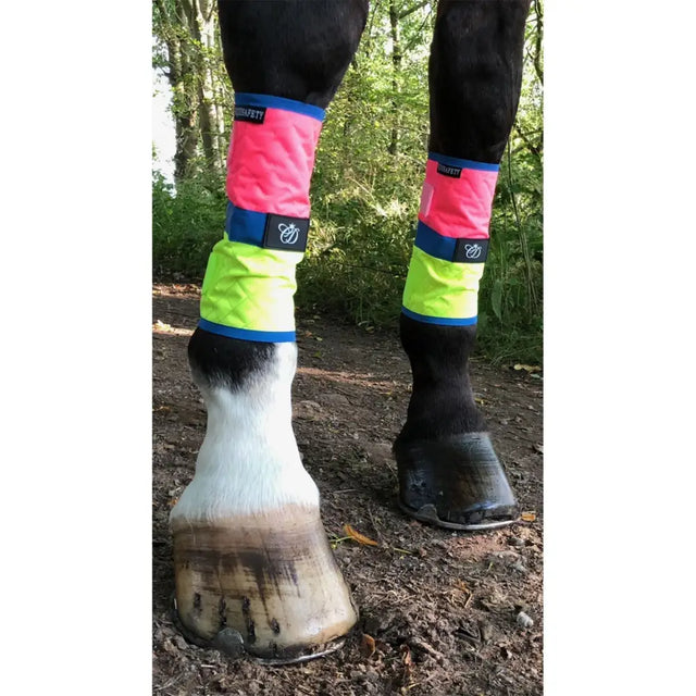 Equisafety Leg Boots Pink/Yellow HORSE Pink/Yellow Barnstaple Equestrian Supplies