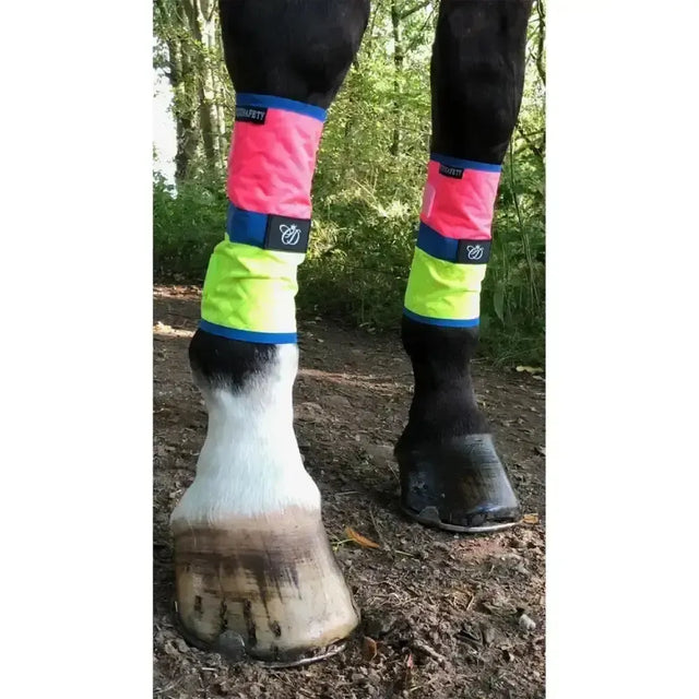 Equisafety Leg Boots Pink/Yellow HORSE Pink/Yellow Leg Wraps