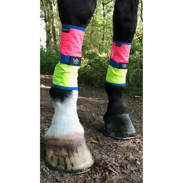 Equisafety Leg Boots Pink/Yellow HORSE Pink/Yellow Leg Wraps