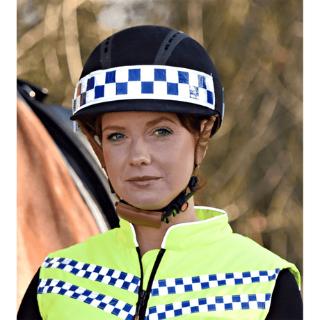 Equisafety Polite Hat Band Hi-Vis Blue One Size Barnstaple Equestrian Supplies