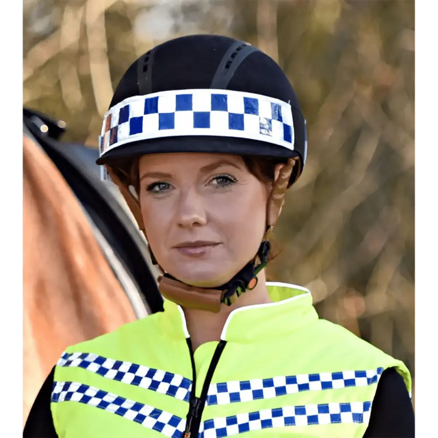 Equisafety Polite Hat Band Blue One Size Hi-Vis Barnstaple Equestrian Supplies