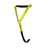 Bright yellow and black equisafety reflective horse neck bands with high visibility safety harness strap design