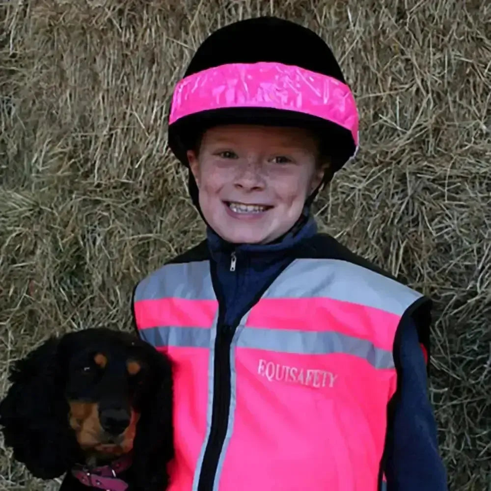 Equisafety Reflective Hi Vis Riding Hat Bands Orange Riding Hat Bands