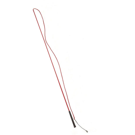Red leather equisential economy lunge whip with black handle and metal tip for training horses