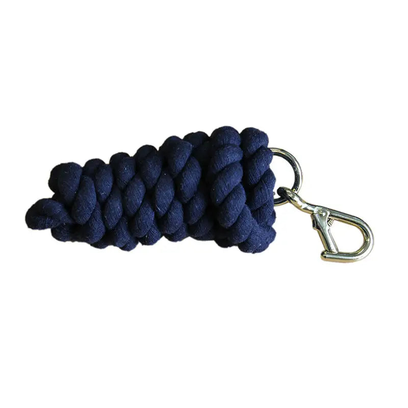 Dark blue braided rope keychain with silver metal clasp perfect for equisential walsall leadrope fans