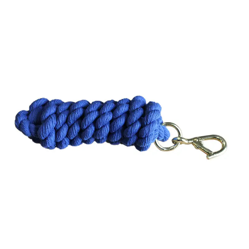 Blue braided rope keychain with silver metal clasp from equisential walsall leadrope collection