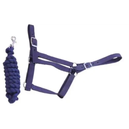 Equissential Economy Headcollar & Leadrope Set Navy Pony Headcollar Sets