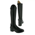 Equitheme tall junior riding boots in black glossy cowhide leather with a sleek polished finish for junior riders