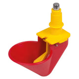 Red and yellow plastic eton auto drinking cups with metallic nozzle for small animal supplies