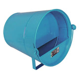 Blue metal eton cottage garden bucket poultry drinker with handle and side opening for easy use