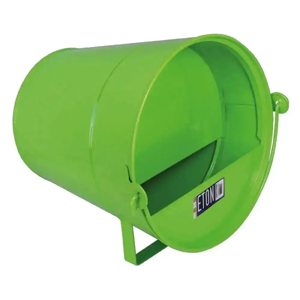 Bright green metal mailbox with handle and mail slot for eton cottage garden bucket poultry drinker use