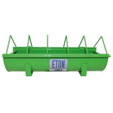 Eton cottage garden bright green zinc plated trough poultry feeder with rectangular trough and angled feeding bars
