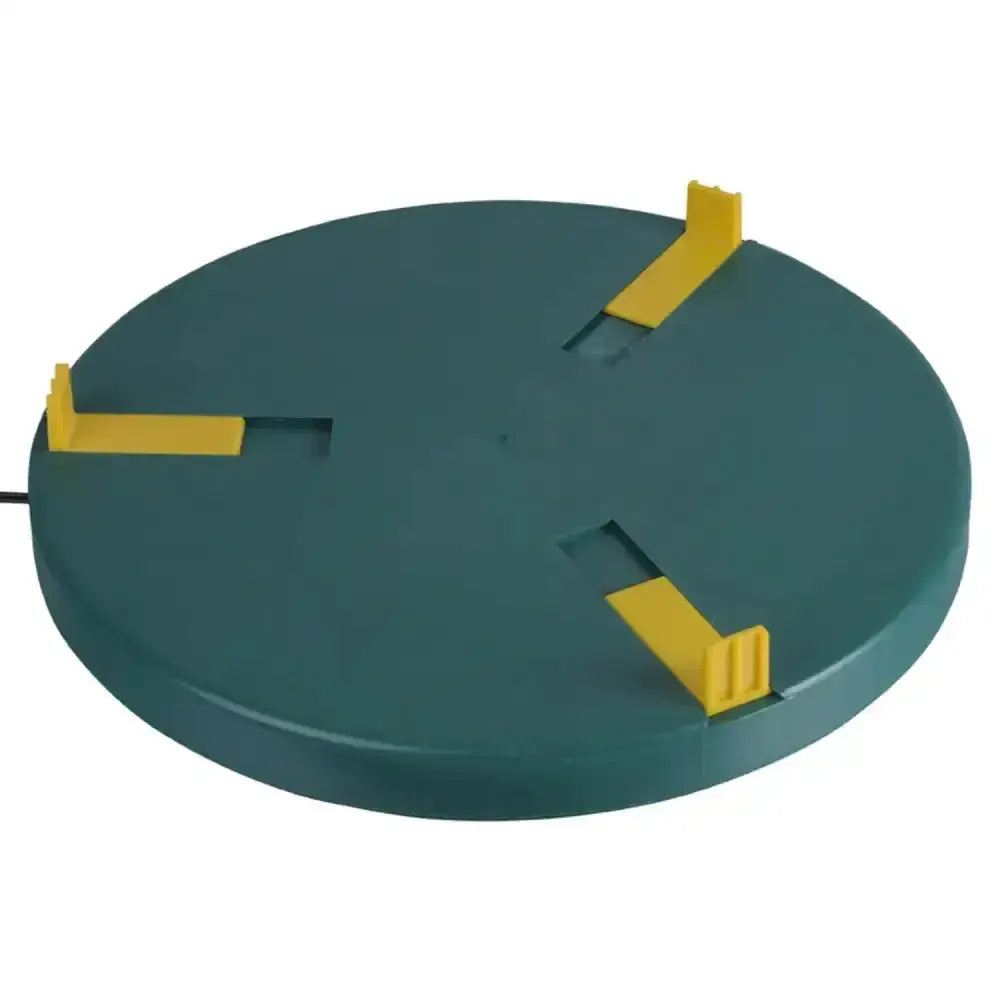 Eton drinker heater 30 cm drinker heater with dark green charging pad and bright yellow reversible retaining lugs