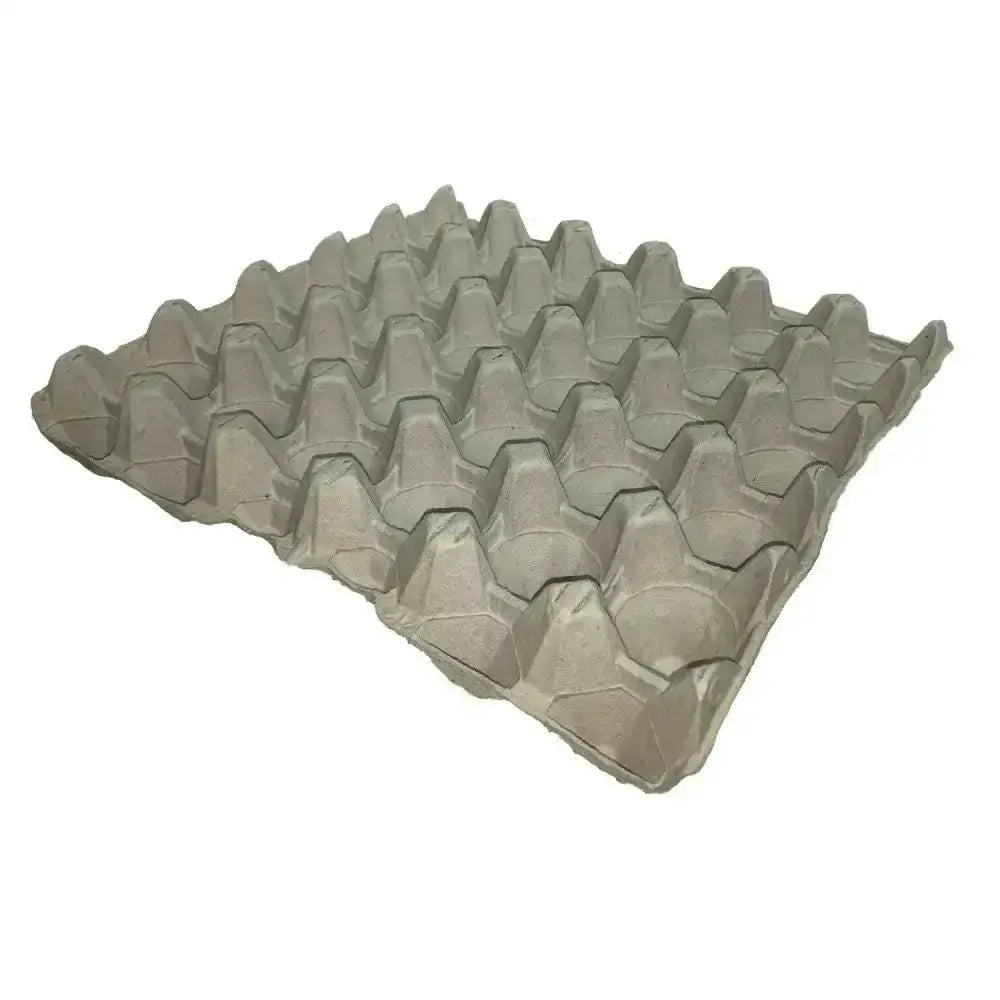 Gray cardboard fibre egg tray with 70 individual compartments for storing eggs from eton fibre egg trays pack