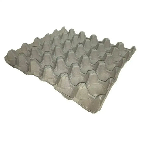 Gray cardboard fibre egg tray with 70 individual compartments for storing eggs from eton fibre egg trays pack