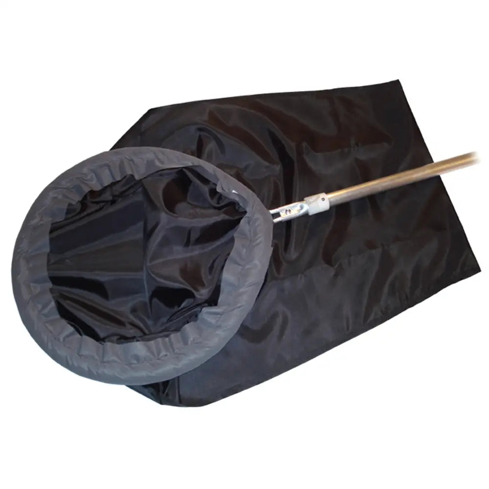 Eton padded poultry catching net with black mesh, gray reinforced rim, and wooden handle for easy poultry catching