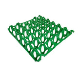 Green flexible plastic egg tray with oval compartments for safe egg storage from eton plastic egg brand