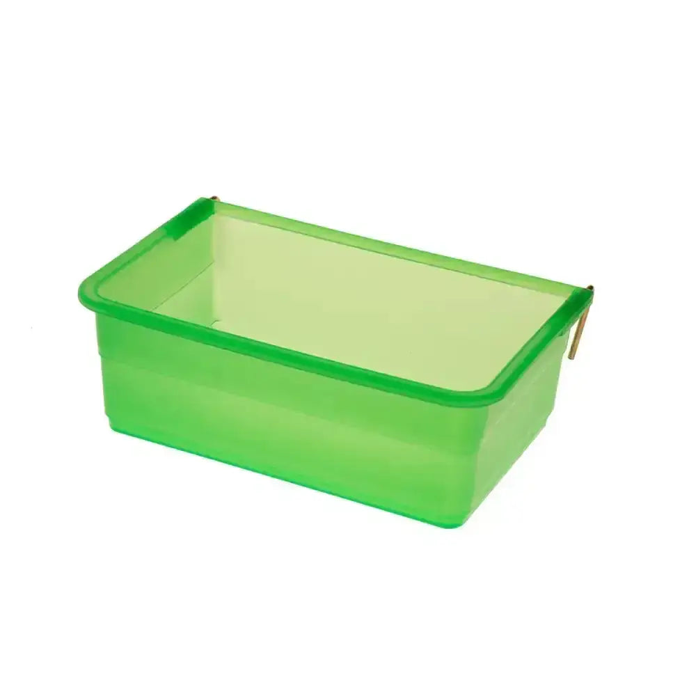 Bright green eton plastic hook rectangle cup made of quality robust plastic with gauge wire hooks on the sides