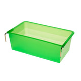 Bright green translucent eton plastic hook rectangle cup with quality robust plastic and gauge wire hooks on sides
