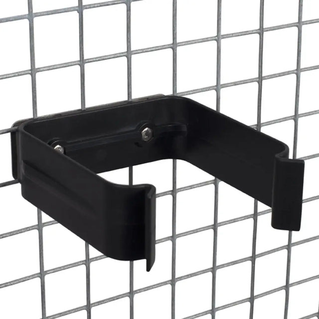 Black plastic wall-mounted eton plastic square nipple drinker fixing bracket for secure nipple drinker installation