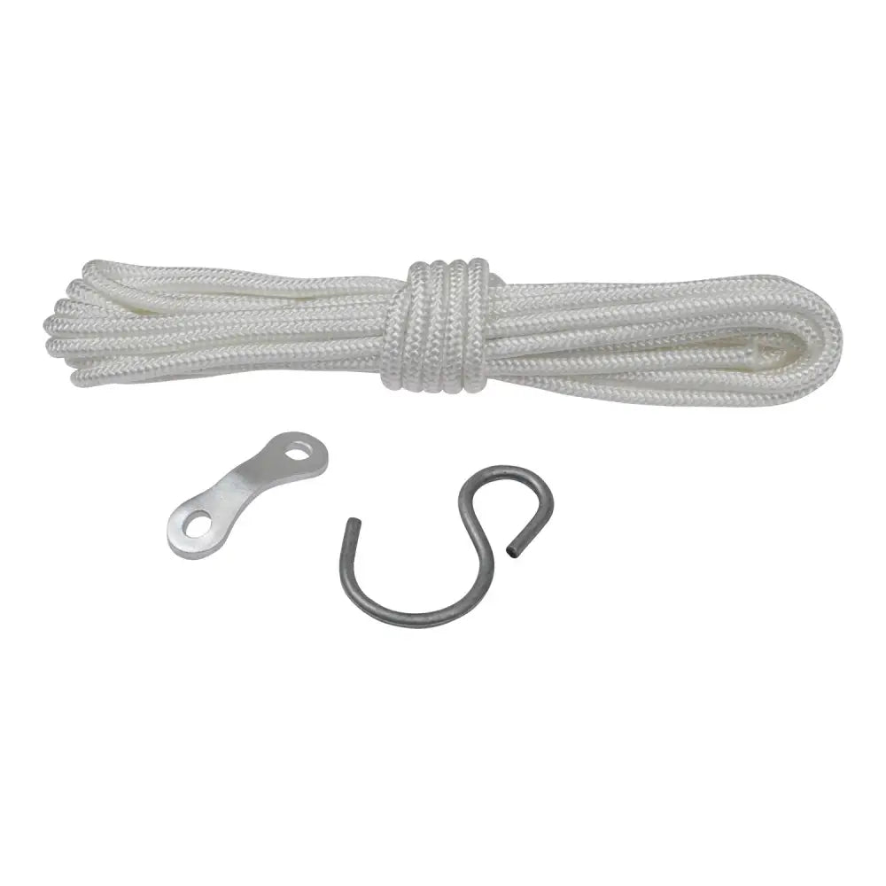 White braided polyester suspension cord with metal hook and eye bolt set for eton polyester suspension hang drinkers