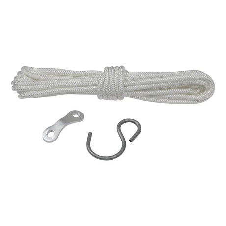 White braided polyester suspension cord with metal hook and eye bolt set for eton polyester suspension hang drinkers