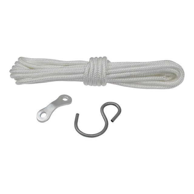 White braided polyester suspension cord with metal hook and eye bolt set for eton polyester suspension hang drinkers