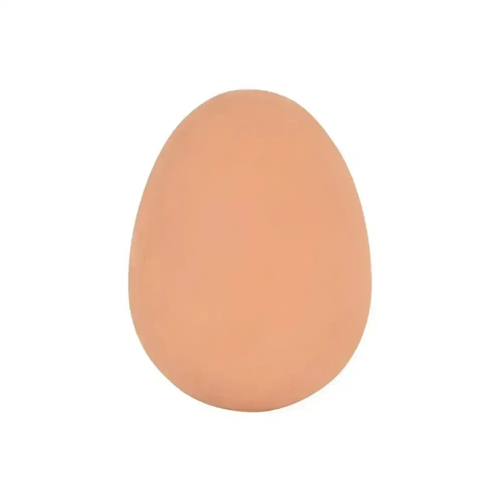 Beige eton rubber hen egg stress ball shaped like a realistic dummy rubber perfect as a brown nest egg toy