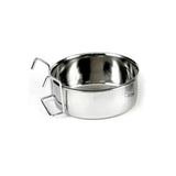 Eton stainless steel coop cup with hanger featuring a removable stainless steel bowl and two sturdy wire handles