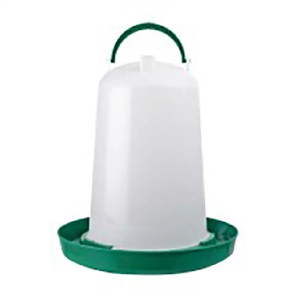 Eton ts poultry drinker green white plastic feeder with green handle and base for easy poultry watering