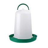 Eton ts poultry drinker green white plastic feeder with green handle and base for easy poultry watering