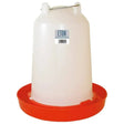 White plastic eton ts12 poultry drinker with red base and metal tube made from high quality robust plastic