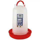 Translucent white high quality robust plastic eton ts12 poultry drinker with red base and handle for easy feeding