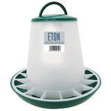 Eton tsf poultry feeder green robust plastic feeder with twist lock base and handle for easy carrying