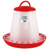 Eton tsf poultry feeder red with a twist lock base is a robust plastic feeder with handle for easy use