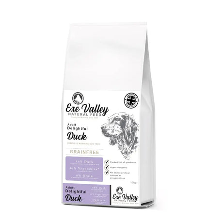 Exe Valley Grain Free Duck Dry Dog Food 10kg Dog Food Barnstaple Equestrian Supplies