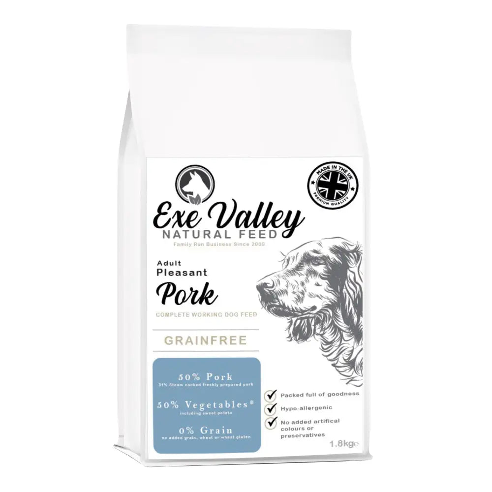 Exe Valley Grain Free Pork Dry Dog Food 1.8Kg Dog Food Barnstaple Equestrian Supplies