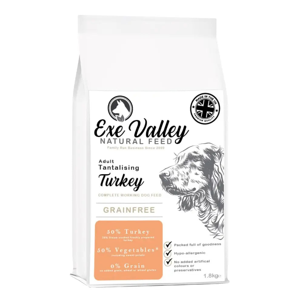 Exe Valley Grain Free Turkey Dry Dog Food 1.8Kg Dog Food Barnstaple Equestrian Supplies