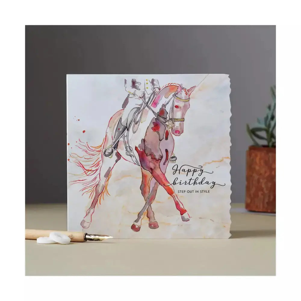 Fanciful Dolomite Card Happy Birthday Dressage Horse Gift Cards