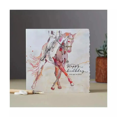 Fanciful Dolomite Card Happy Birthday Dressage Horse Horsey Greeting Cards
