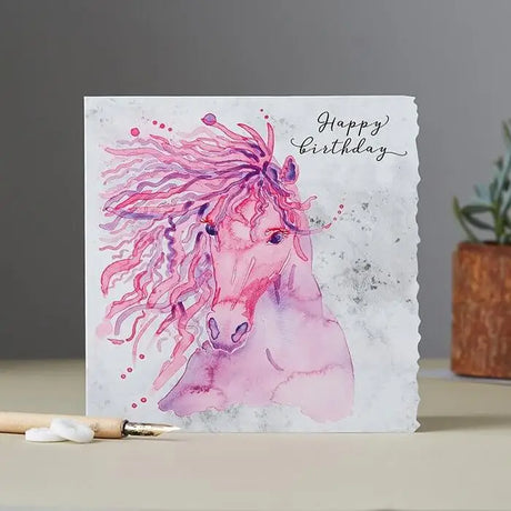 Deckled Edge Fanciful Dolomite Card Happy Birthday Gift Cards Barnstaple Equestrian Supplies