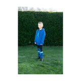 Blue hooded farm collection hoodie by little knight with cosy rider snug fit and small embroidered logo on chest