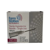 Farm station disposable needles 21g x 5/8 inch sterile hypodermic single-use siliconised needles individually packed