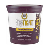 Purple plastic tub of farnam icetight 24-hour leg clay poultice made with natural clays for cooling lotions use