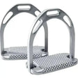 Feeling large pro silver metal horse stirrups with diamond textured footplates made from pro aluminium for riding