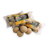 Feldy chicken pecker original brown round chicken pecker balls in clear plastic packaging with yellow and black labels