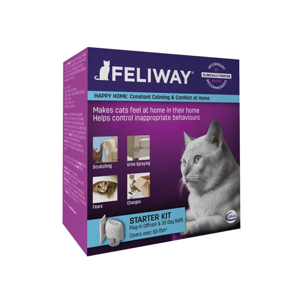 Feliway friends diffuser starter pack with plug-in diffuser and 30-day refill to reduce tension in multi-cat households