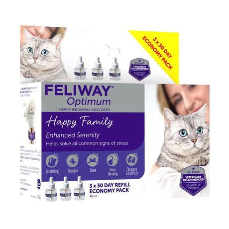 Feliway Optimum Value Pack 3-x-48ml-Refill cat Barnstaple Equestrian Supplies