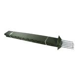Dark green poly electric fencing post with six metal spikes by fenceman for easy garden edging setup