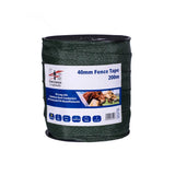 Dark green 40mm fenceman standard tape roll 200m for fencing use by fenceman standard